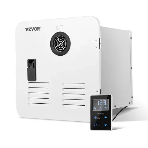 【Fallpicks】VEVOR RV Tankless Water Heater, 42000BTU Instant Heat Unit with 15x15in White Door Fit, Remote Controller, LED Display, 1/2" NPT Water & Gas Connectors, 12.6x12.6x14in Rear Chamber, Outdoor Wash Port, Ideal for RVer Family, White