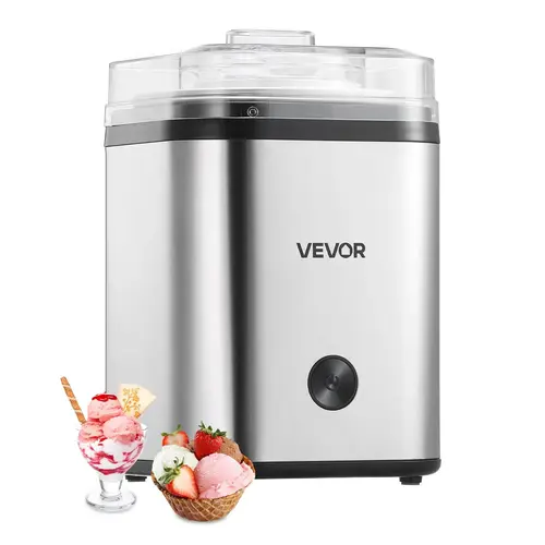 【Fallpicks】VEVOR Ice Cream Maker, 2.11 Qt. Large Capacity, Electric Automatic Ice-Cream Machine, with Easy Operation & Cleaning, Stainless Steel Shell, for Homemade Frozen Yogurt, Fruit Sorbet, Gelato, Silver