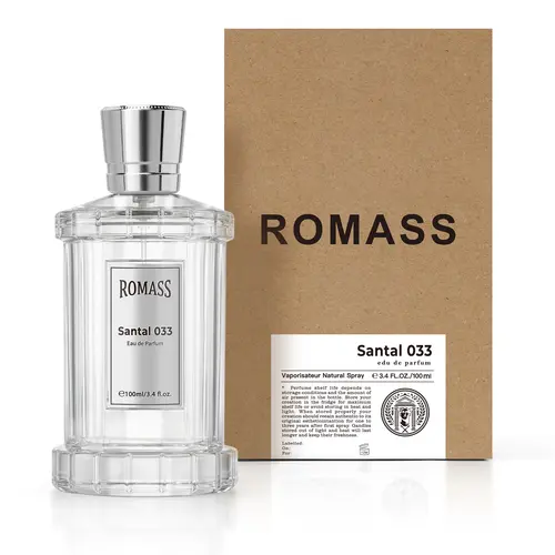 ROMASS Santal 033 Unisex EDP Parfum Spray 100ML Aromatic Woody Fragrance with Cardamom Violet Cedarwood Sandalwood Vetiver Musk Leather Violet #Summervibes summerwins