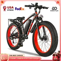 EOEOTWO- (Model E01) – electric bike  1500W Peak Power, All-terrain E-bike with 60-mile（Pedal Assist Mode），26x4-inch , 48V 15Ah  & 34mph Max Speed. Suitable for Road, Sandy, Mountain & Snowy Terrain