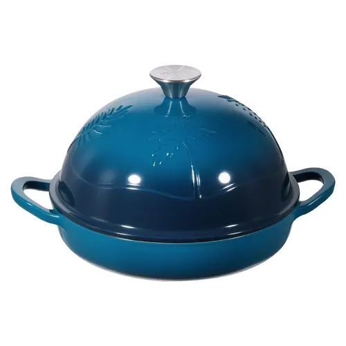 VEVOR Enameled Cast Iron Dutch Oven Cookware, 5qt Family Batch Pot with Wipe-Clean Enamel, Textured Bottom, Secure Dual Handles, Even Heating, Lid, Oven-Induction Ok Up to 500℉, for Bread Baking & Family Cooking