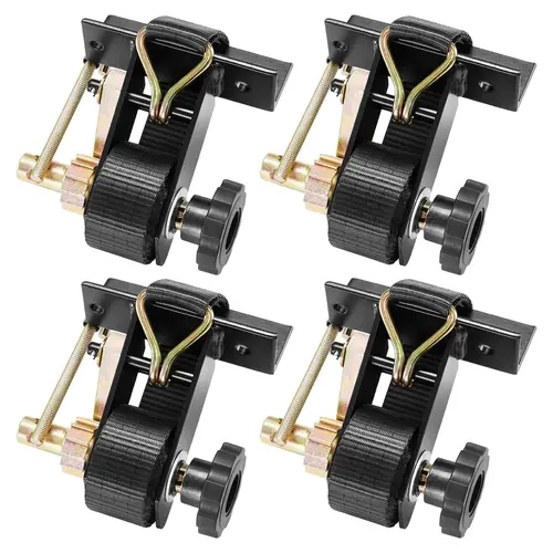 VEVOR Heavy Duty Carbon Steel Ladder Rack Ratchet Straps (4-Pack Value), 1.5in Wide x 7.4ft Long Black Square Tube Mount, Double J-Hooks, 500lb Load Locking Cargo Buckle, Quick Setup for Kayaks, Fits Many Racks, Jobsite Hauls