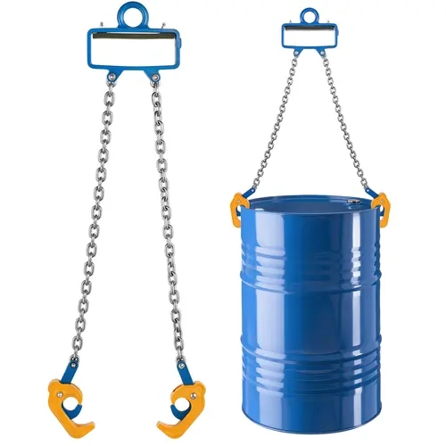 【toolupgrade】VEVOR Chain Drum Lifter,G80 Drum Lifting Chain Sling with Security Hook2200LBS CapacityDrums Handling Equipment Fits for Crane ForkliftCarbon Steel Barrel Lifter for Plastic & Metal Drums