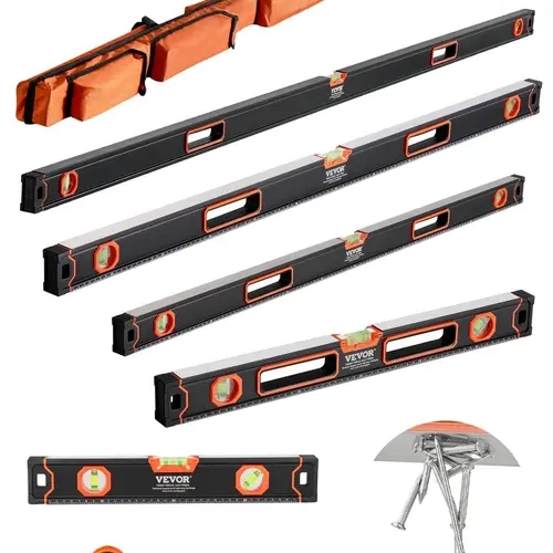 VEVOR Upgraded 6-Piece Magnetic Torpedo Level Set (10/16/24/32/48/78in) – Hardware Measuring Tool with Anti-Static Bubble Vials, Aluminum Alloy Body, Viewing Window, Shock Resistance, Dust-Sealed Bag, Full Magnetic Functionality for Plumbing