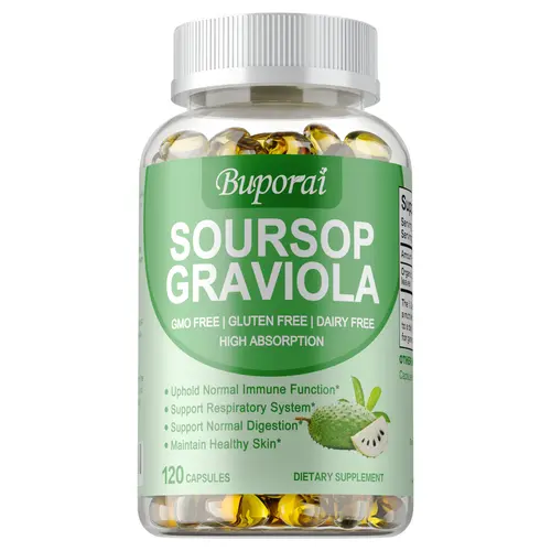 Buporai Thorn Fruit Soursop Leaf Capsules - Organic Natural Supplement, Natural Herbal Remedies Vitamins Supplements, 120-Count Digestive Aid, Supports Skin, Digestive, Respiratory Health for Men & Women