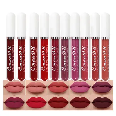 10-Piece Matte Liquid Lipstick Makeup Set, Long-Lasting Matte Liquid Non-Transfer Non-Fading Waterproof Lip Gloss