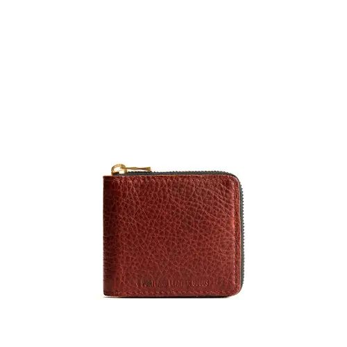 Portland Leather Small Zipper Bifold Wallet - Secure Compact Carry - Leather Wallet, Zipper Closure, Card Slots, Everyday Use