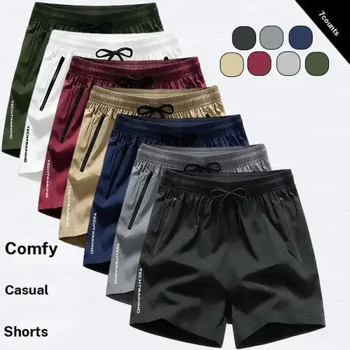Men's 7-Pack Quick-Dry Athletic Shorts Fashionable Versatile Outdoor Casual Shorts SpringStatements