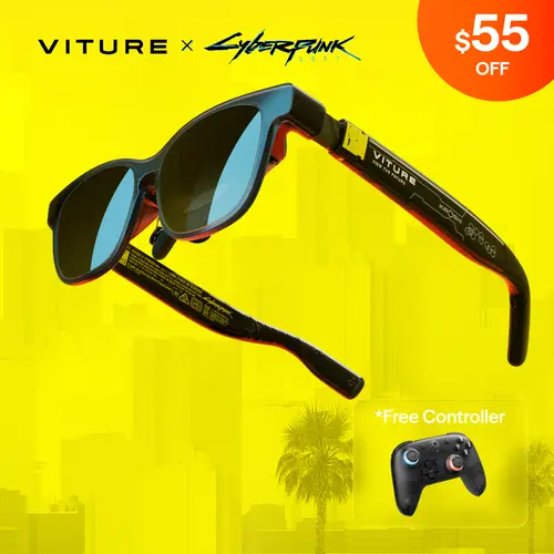 VITURE Luma Cyber AR Smart Glasses - Cyberpunk 2077 5th Anniversary Limited Collectible Tie-In, 10000 Units, Futuristic Plastic Design Wearable Device for Switch, PS5, PC Gaming Mobile Fans black friday