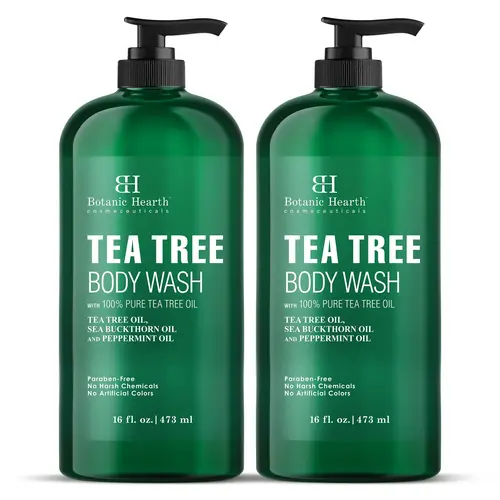 Tea Tree Body Wash with Sea Buckthorn Oil and  Peppermint Oil | 16 fl oz - Pack of 2