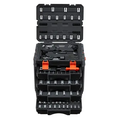 VEVOR 230-Pcs Mechanics Tool Kit with Storage Case - 1/4, 3/8 in, 1/2 in Drive SAE/Metric Socket Set, Multifunctional Wrench, Screw Assortment Kit, Car Repair Tools for Mechanics