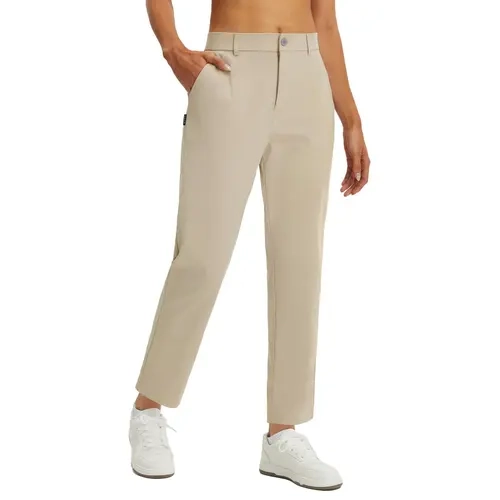 baleaf Women's Stretch Golf Pants, Straight Leg Business Casual Slacks for Work & Travel with 4 Pockets, UPF 50+, Golf Apparel
