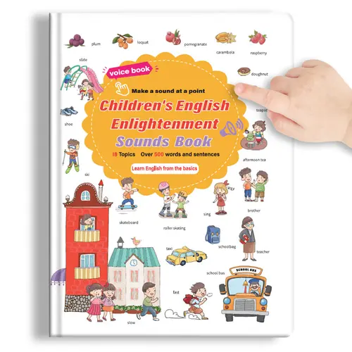Interactive English Sound Book for Kids! Tap & Listen to 500+ Words in 18 Topics! Fun & Easy Early Learning, Perfect for Toddlers!
