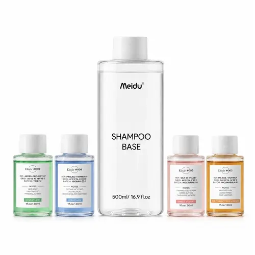MEIDU Women's Custom Fragrance Shampoo Set - 500ml DIY Personalized Hair Care System with Mix & Match Scent Drops, Woody Aromatherapy Oils, Youth-Boosting Anti Frizz Shampoo Base, Sohochic
