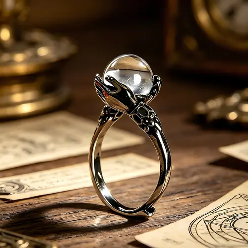 Women's Vintage Guardian Crystal Center Unique Rings - Adjustable Band (Fits 6-10), Rings for Women, Whimsical Costume Jewelry, Funky Unique Accessories, 2026 Memorial Day Campaign Gift,summerwins,summeroutfits,vacationoutfits,beachoutfits