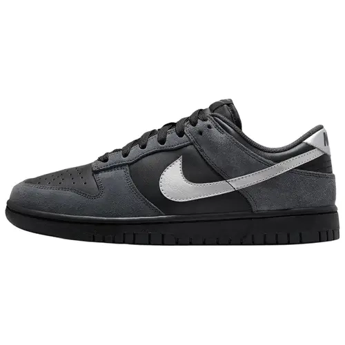 Women's Nike Wmns Dunk Low 'Black Anthracite Silver' Classic Low-Top Sneakers, Round Toe, Lace Closure, Lightweight Durable Rubber Sole, All-Seasons Wear Shoes