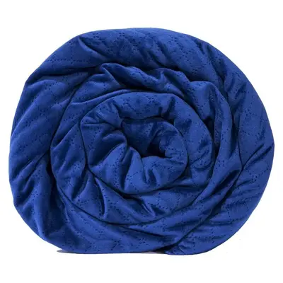 48" x 74" 20lbs Quilted Microfiber Weighted Blanket Navy - BlanQuil