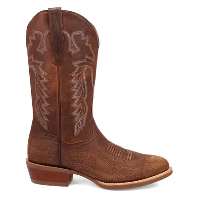Dan Post Boots Mens Neeley Embroidered Pull On Round Toe  Casual Boots Mid Calf - Brown