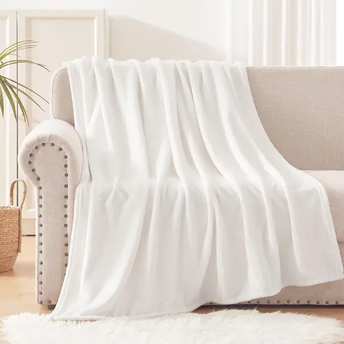 SohoChic Cozy Fleece Blanket Throw - Multi-Size (King/Queen/Twin), Plush Double-Sided, Super Warm, Lightweight Drape, Breathable Flannel, Antistatic Brushed Polyester with Antistatic Finish, Machine Washable, All-Season Indoor Bedding, Camping Use
