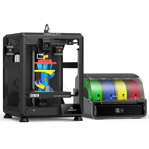 Creality K2 SE Combo 3D Printer - Aerospace-Grade Die-Cast Aluminum Frame, Auto-Leveling, 300 mm/s Max Speed, 16 Colors, Touchscreen, 500Mm Build Size, Automated Magnetic Cutter, Direct Drive System, High-Efficiency Printing, Lightning-Fast Performance