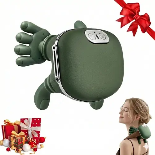 2026 Upgraded Version Shoulder Massager Electric Cervical Massager Bionic Hand Heating Wireless Portable 3D Kneading Massage for Neck Shoulders & Hands Unisex Lightweight & Adjustable Speed Settings,Father's Day Gift-001