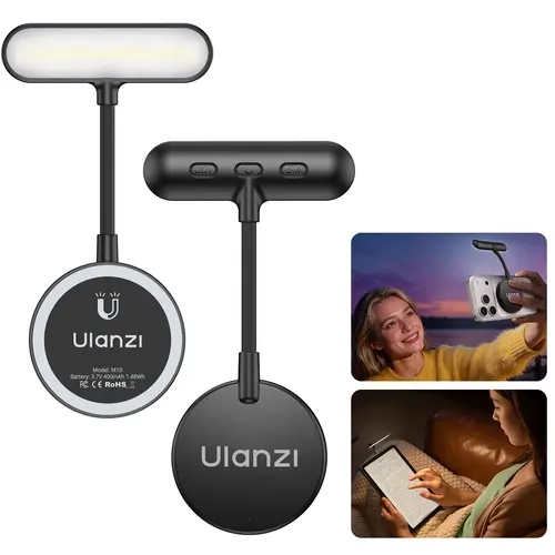 Ulanzi M10 Magnetic LED Selfie Light Kit - Magnetic Suction Hose, MagSafe Cellphone Accessory for iPhone17/16, Mobile Phone Camera Mount Selfie Accessories for Content Creators’ Live Photography Fill Light