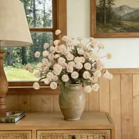 Senjie 12Pcs Spring Artificial Pom-Pom Flowers Snowball - Graduation Gifts Dandelion Bulk Faux Silk Blooms for DIY Bouquets, Wedding Centerpieces & Home Office Teacher Appreciation Gifts