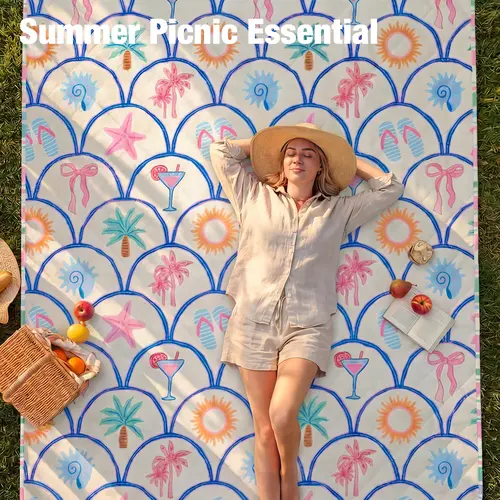 【Summer Sales Deals】Melex Home Picnic Blankets Outdoor Extra Large Portable Waterproof Picnic Blanket Machine Washable Foldable Park Mat or Grass Hiking Travel Concerts Indoor Suitable for Gifting Exquisite Design Double Sided Water Repellent Reusable