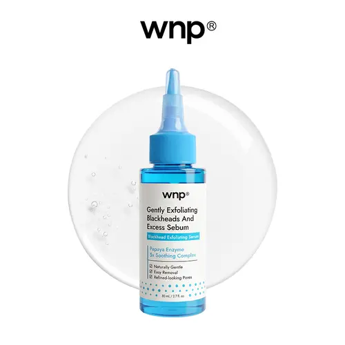 [WNP Official] Blackhead Exfoliating Serum (2-2.9 fl oz) - Papaya Enzyme, North American Witch Hazel, Cynanchum Paniculatum, Non-Toxic, Gentle Exfoliation, Pore Tightening, 10-Minute Clearer Pores, Blackhead Removal Aid