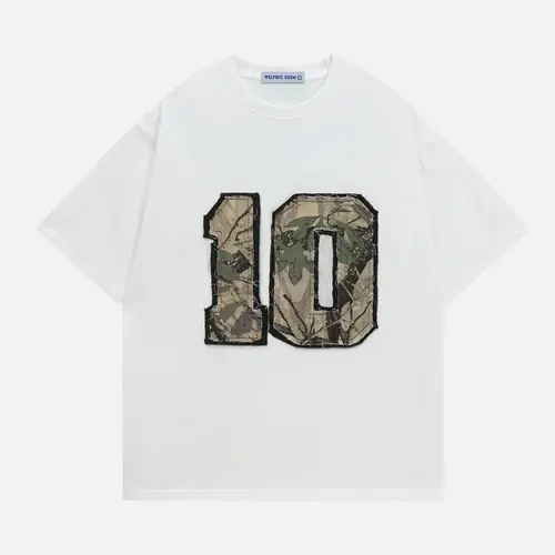Aelfric Eden Camo 10 Patch Oversized Tee Camouflage Number Graphic Unisex Streetwear Casual T Shirt, Round Neck, Print, Top, T Shirts, Vibe, Classic