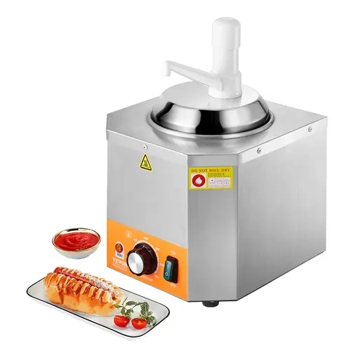VEVOR Commercial Electric Cheese Dispenser, 400W Stainless Steel Unit with Detachable Pump Head, 3L Water Tank, 2.4L Capacity, 86-230℉ Precision Temperature Control, Anti-Corrosion Properties, High-Temperature Endurance, for Fast Food Canteens