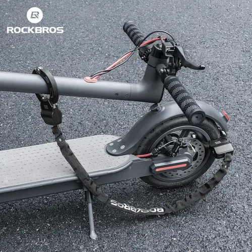 ROCKBROS Heavy-Duty Anti-Theft Bicycle Chain Lock - 23.4-Inch/59.5cm A3 Chrome-Plated Steel Handcuff Link Lock with Copper Key Cover, ABS Housing, Cycling Equipment for City Bikes, Ebike Accessories