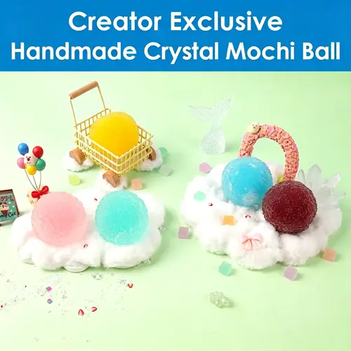 Creator Exclusive (Shipping Included) - Pawtoto Handmade Crystal Mochi Ball Squishies, Soft Stress Relief Fidget Toy, Sensory Anxiety ADHD Fidgets, Stress Relief Gadgets, Fun Teen Girl Gifts