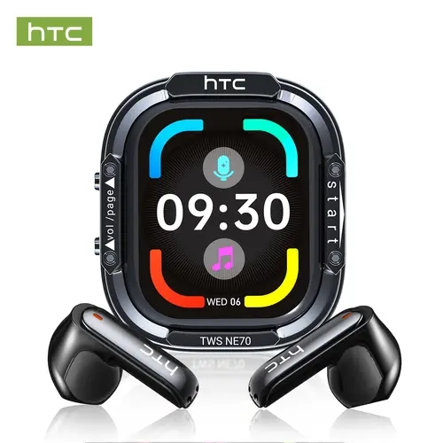 HTC NE70 Wireless Electronic Earphones - Bluetooth 6.0 Headset, Lightweight IPX5 Waterproof Sports Earphones, Smart Touch Control, Built-In Mic for Hands-Free Calls, Camera & Audio Compatibility