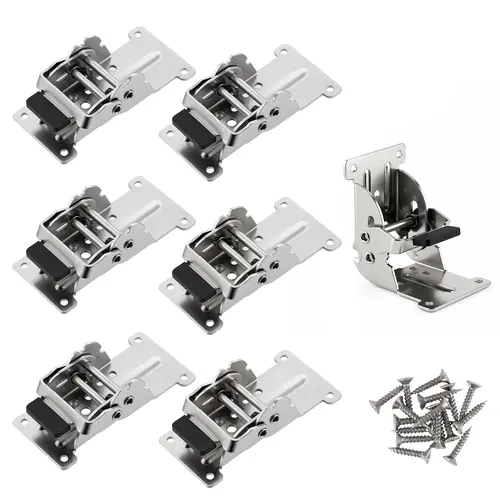 GJANSH 2/4 Pack Foldable Support Bracket, 0-90-180 Degree Lock Extension Support, Self-Lock Hinge for Table Legs, Folding Workbench 100 lbs Max Load-Bearing Capacity