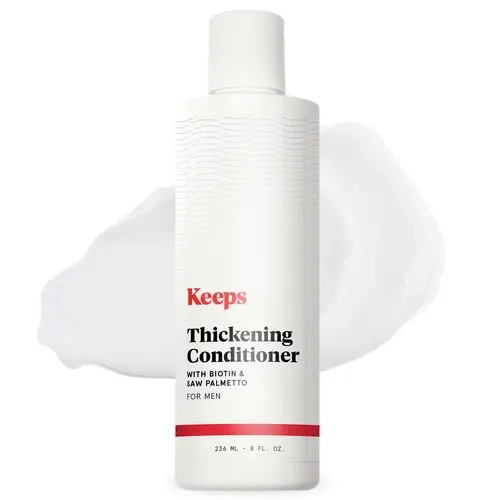 Keeps Men's DHT Blocker Hair Regrowth Conditioner - 8 oz Smooth Haircare, Green Tea-Infused with Biotin, Caffeine, Saw Palmetto - Shampoo Companion for Hair Density Boost, Fuller Look, Men's Hair Loss Solutions