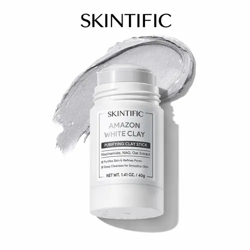 [New Launch] SKINTIFIC Amazonian White Clay Purifying Stick for Deep Cleaning and Pore Refining with Soothing Repair and Buttery Texture Safe for Sensitive Skin