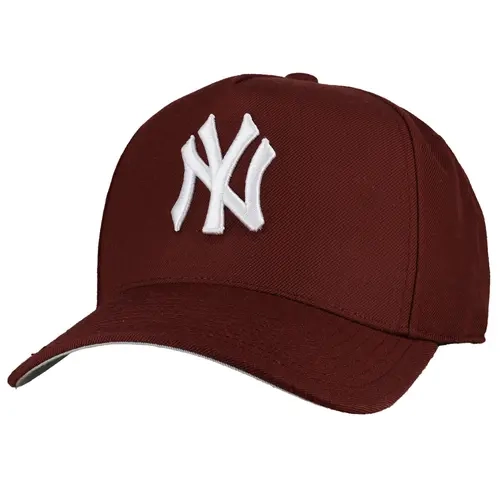 New York Yankees Stitched Pro Pinch Snapback Hat - Adjustable Hat, Dark Purple, Grey Undervisor, Team Logo, Everyday Wearability