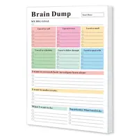 ADHD Brain Dump Planner Notepad, 50 Tear-Off Sheets 8.5 x 6.5", Multi-Section Daily Organizer for Work & Personal To-Do Lists, Priorities & Schedules, Focus Workbook Perfect Holiday Gift, Research
