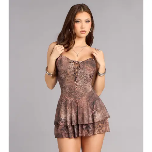 Play It Bold Lace Up Romper