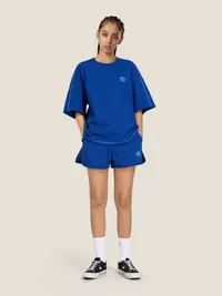 AELFRIC EDEN Cloud 2-Piece Shorts Set, Unisex Soft Stretchy Oversized Tee and Relaxed Streetwear Shorts with Elastic Drawstring, Basic, Fabric, Loose, Pockets,Lightweight, Drape, 2 Piece Sets, Two Piece Sets Women, Fit, Woman 2 Piece Set