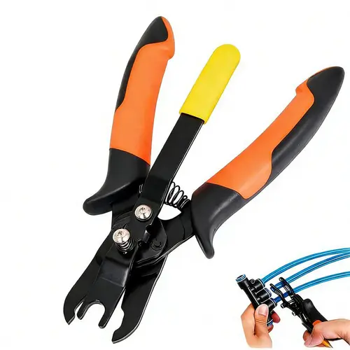 Heavy Duty Push-to-Connect Air Hose Connector Removal Pliers - 1-Hand Operation, Compact PVC Design, Automotive Pneumatic Air Line Repair Quick Release Work Tools, Father's Day Gifts