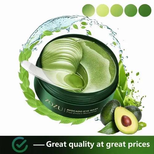【Buy 1 Get 1 Free Product】Taren Cosmetics Avocado Moisturizing Eye Patches, 60-Piece Travel-Size Set for Adults, Normal Skin, Dark Circle & Eye Bag Care, Brightening Hydrating Skincare Gift