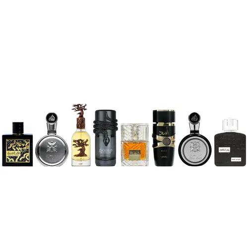 Eternal Oud + Qaed Al Fursan + Fakhar Lattafa Platin + Dynasty + Khamrah Dukhan+ Fakhar Lattafa Man + Asad + Rouat Al Oud