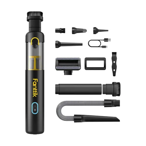 Fanttik Slim V8 Mate/V8 Apex 540g Cordless Car Vacuum, High-Power Mini Model with RobustClean Attachment, Flexible Hose, Pet Brush, 2H Quick Charge for Auto Interior Detailing, Car Cleaning Kit