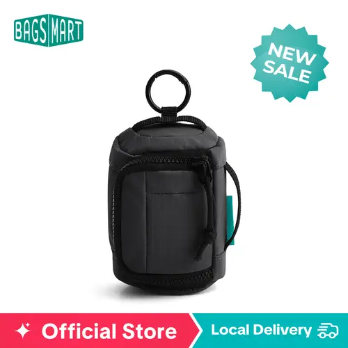 【New In】BAGSMART Blast AirPods Holder Bag - 100% Nylon, Level 3 Splash-Proof, Padded Interior, Zippered Compartment, Integrated Loop, Compact Cube Design