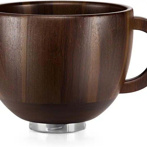 SpaceAid Wooden Bowl with Handle for Stand Mixer – Acacia Wood Mixing Bowl, 4.5–5 QT Tilt-Head Compatible