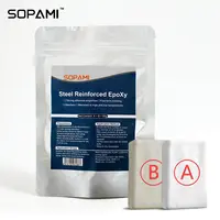SOPAMI Steel Reinforced Epoxy Putty, Easy Operation, High Strength & Strong Adhesion, Excellent Restoration, Waterproof Heat Resistant Drillable, Permanent Repair Putty for Metal Wood Ceramic Concrete Plastic PVC Pipe Leaks Cracks Holes & Broken Parts fat