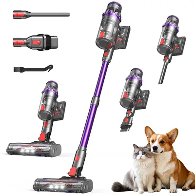 FEPPO Cordless Vacuum Cleaner, 30KPa Stick Vacuum for Home Hardwood Floor Carpet, Anti-Tangle Pet Hair Vacuums with 60Mins Runtime, Lightweight Handheld Vac for Car summerwins