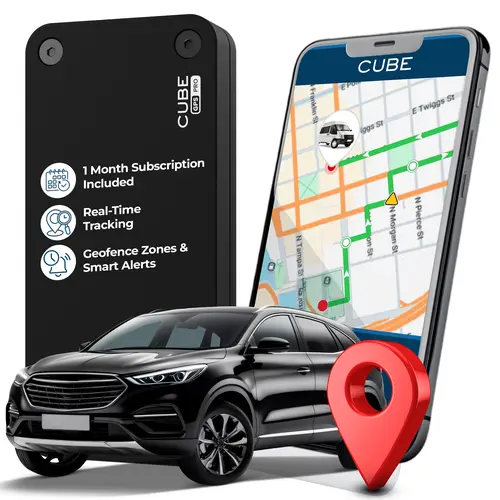 Cube Pro GPS Trackers for Vehicles, Trucks - Built-in 1-Year Li-ion Batteries, Cellular Data, IP67 Waterproof, Real-Time Tracking, Hidden Magnetic, Mini Invisible, iOS & Android Compatible, USB Cable Included